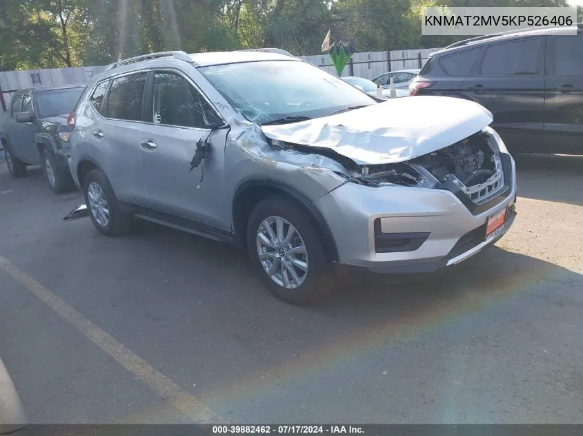 2019 Nissan Rogue Sv VIN: KNMAT2MV5KP526406 Lot: 39882462