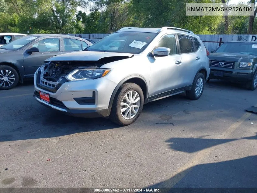 2019 Nissan Rogue Sv VIN: KNMAT2MV5KP526406 Lot: 39882462