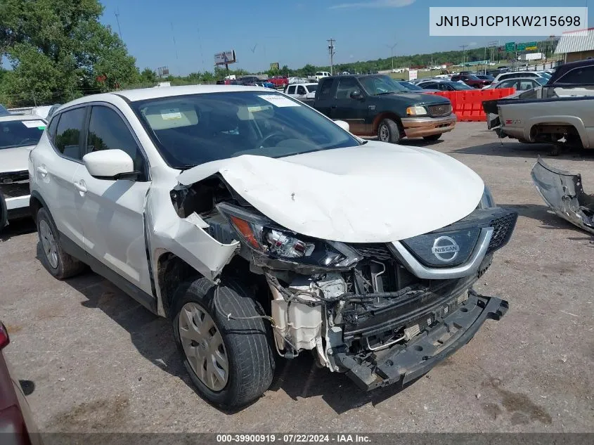 JN1BJ1CP1KW215698 2019 Nissan Rogue Sport S