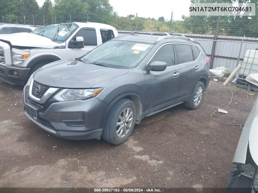 2019 Nissan Rogue Sv VIN: 5N1AT2MT6KC704681 Lot: 39937163