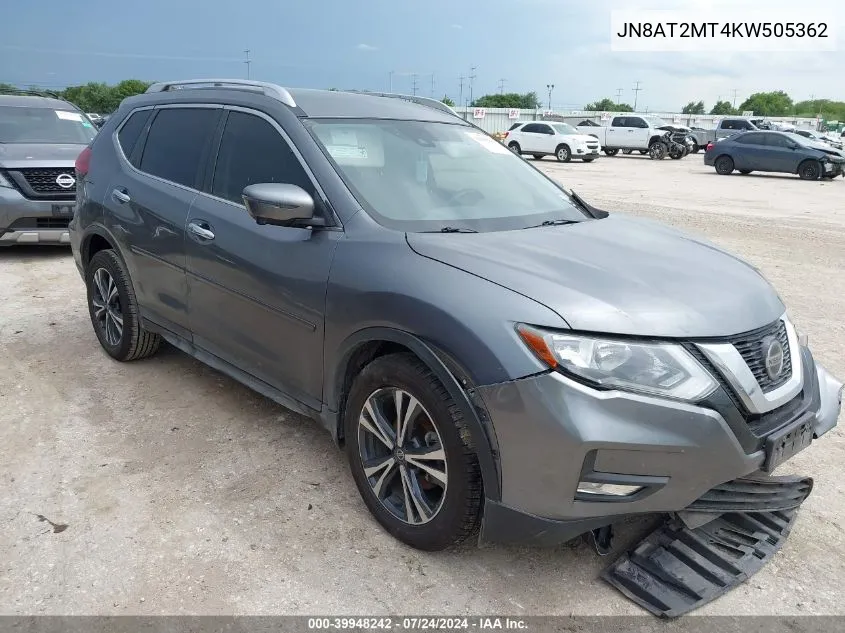 2019 Nissan Rogue Sv VIN: JN8AT2MT4KW505362 Lot: 39948242