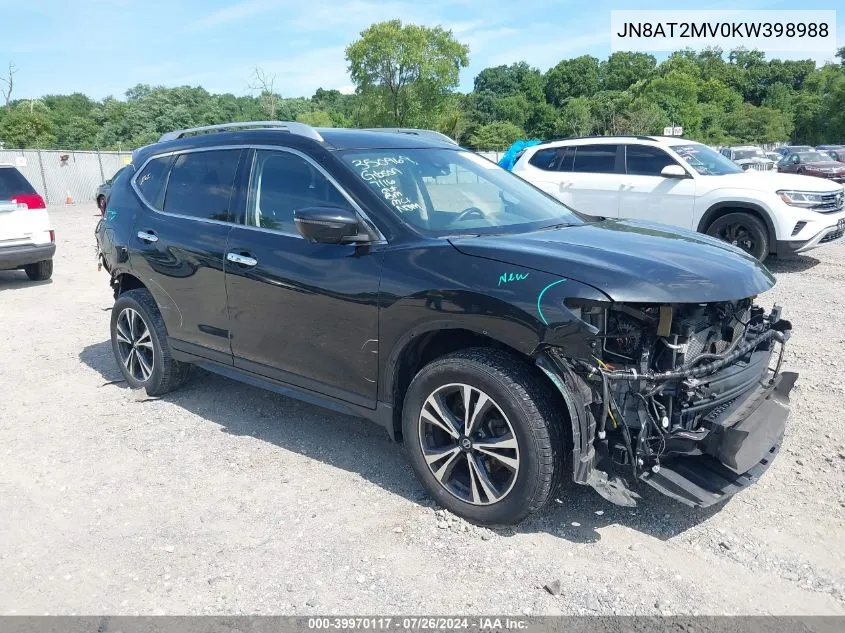 2019 Nissan Rogue Sv VIN: JN8AT2MV0KW398988 Lot: 39970117