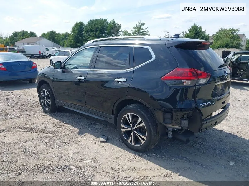 2019 Nissan Rogue Sv VIN: JN8AT2MV0KW398988 Lot: 39970117