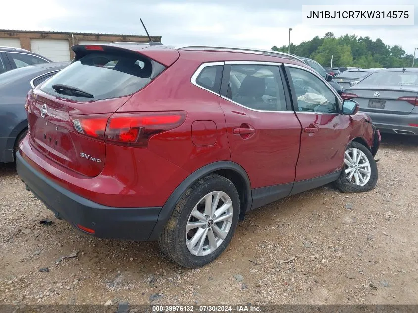 2019 Nissan Rogue Sport Sv VIN: JN1BJ1CR7KW314575 Lot: 39976132