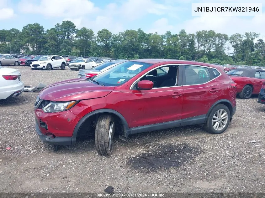 JN1BJ1CR7KW321946 2019 Nissan Rogue Sport S