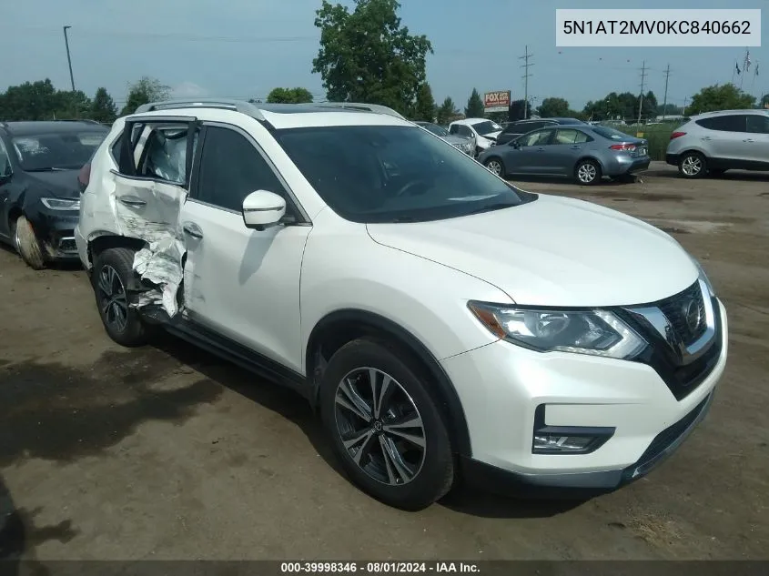 2019 Nissan Rogue Sv VIN: 5N1AT2MV0KC840662 Lot: 39998346