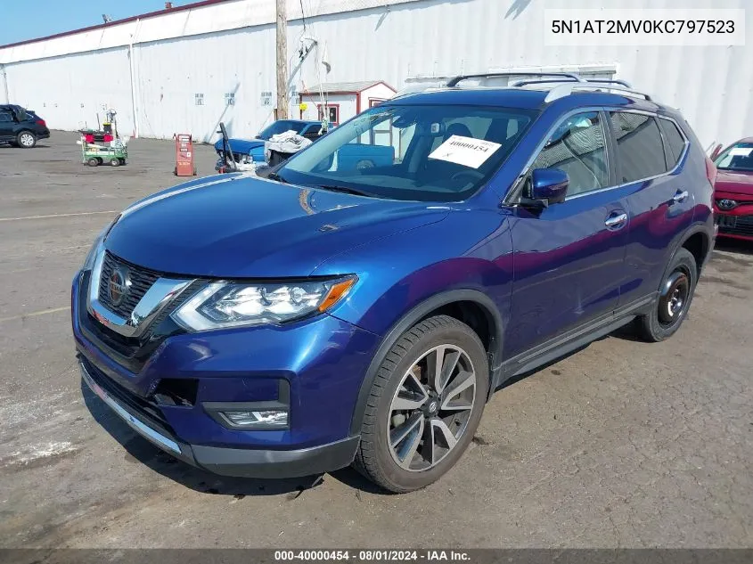 2019 Nissan Rogue Sl VIN: 5N1AT2MV0KC797523 Lot: 40000454