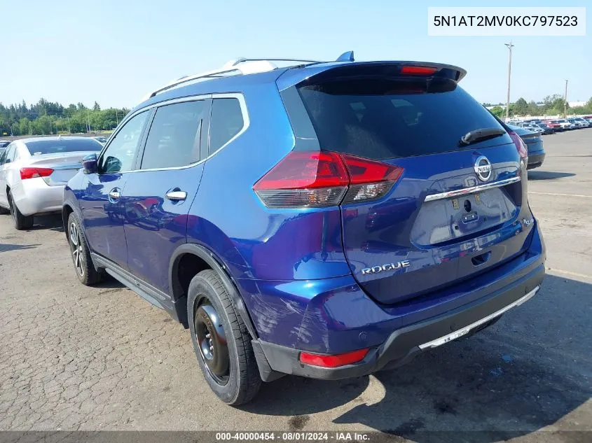 2019 Nissan Rogue Sl VIN: 5N1AT2MV0KC797523 Lot: 40000454