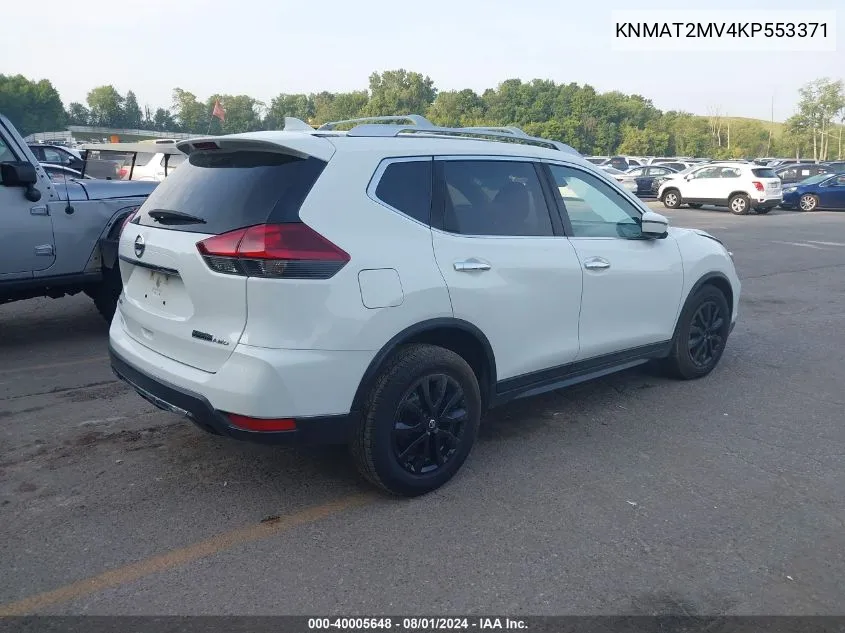 2019 Nissan Rogue S VIN: KNMAT2MV4KP553371 Lot: 40005648