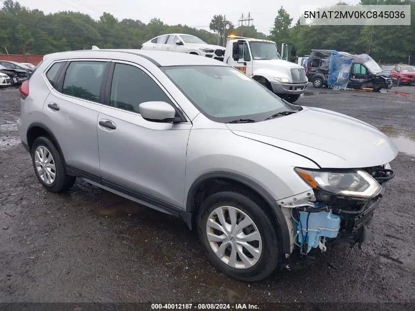 2019 Nissan Rogue S VIN: 5N1AT2MV0KC845036 Lot: 40012187