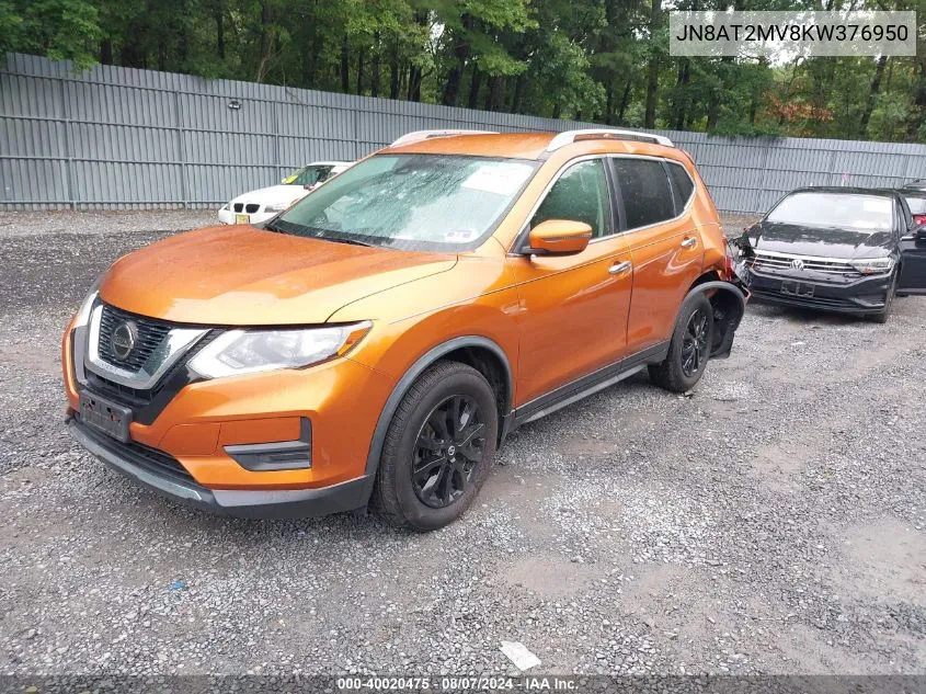 2019 Nissan Rogue Sv VIN: JN8AT2MV8KW376950 Lot: 40020475