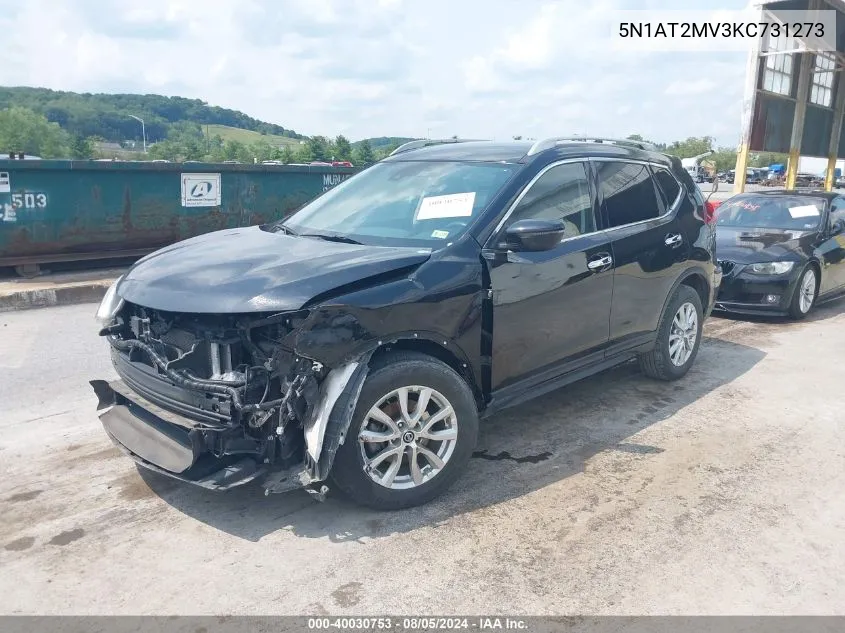 2019 Nissan Rogue S VIN: 5N1AT2MV3KC731273 Lot: 40030753