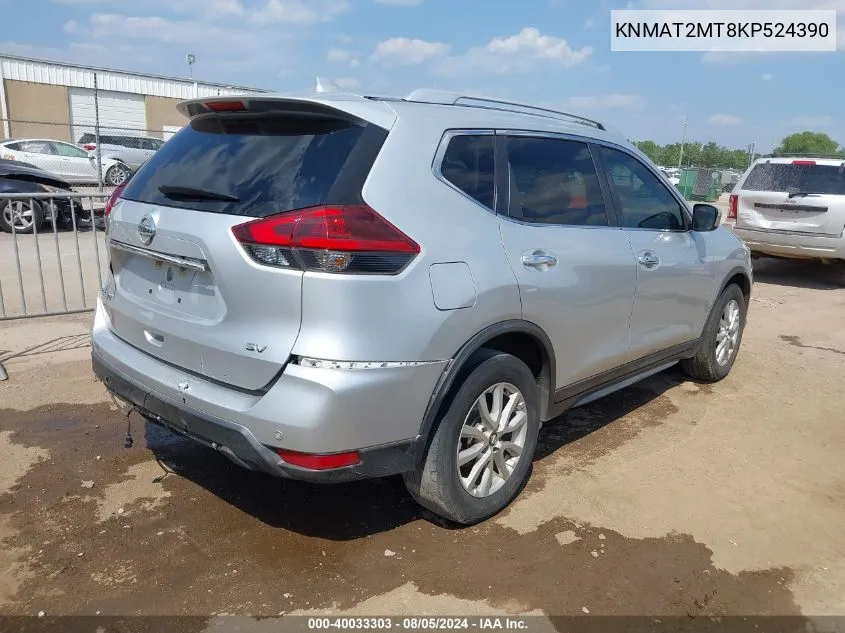 2019 Nissan Rogue Sv VIN: KNMAT2MT8KP524390 Lot: 40033303