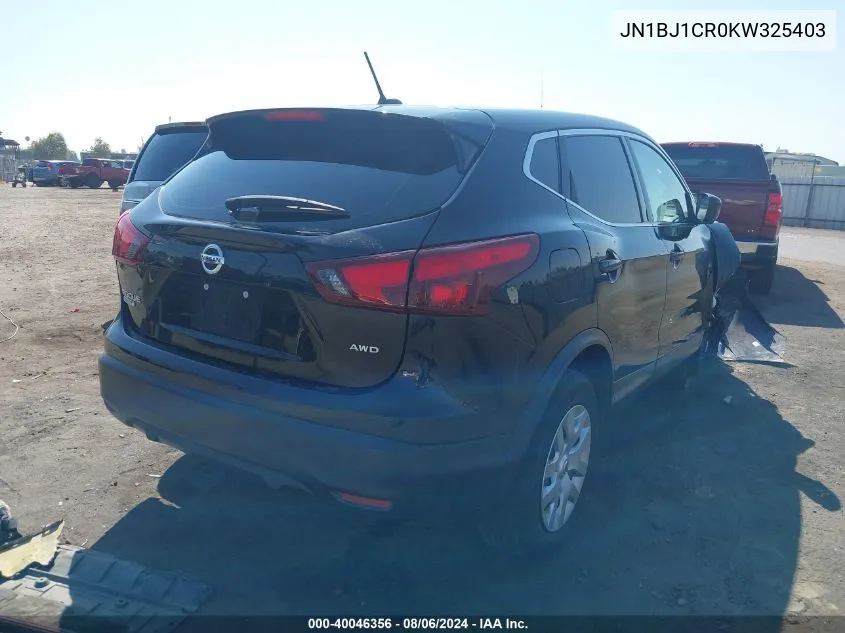 2019 Nissan Rogue Sport S VIN: JN1BJ1CR0KW325403 Lot: 40046356