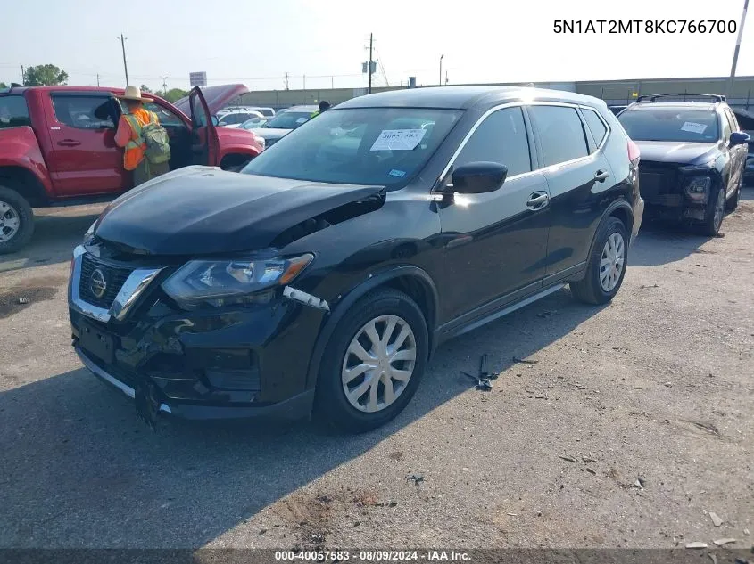 2019 Nissan Rogue S VIN: 5N1AT2MT8KC766700 Lot: 40057583