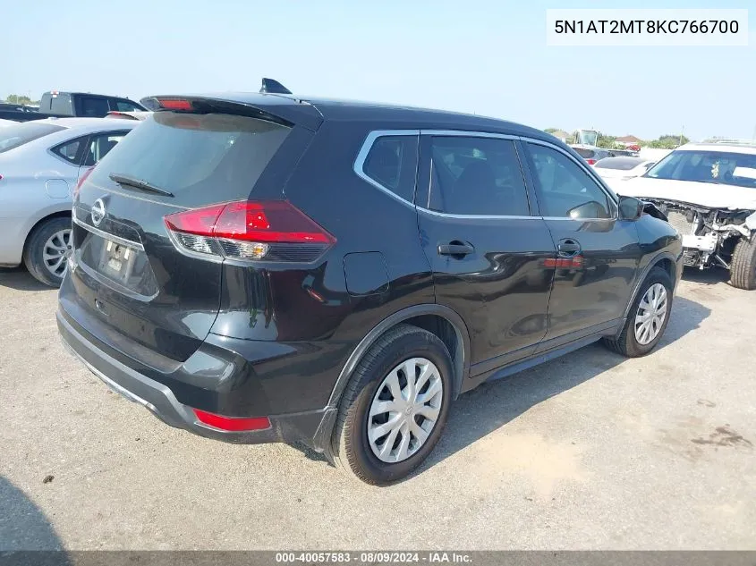 2019 Nissan Rogue S VIN: 5N1AT2MT8KC766700 Lot: 40057583