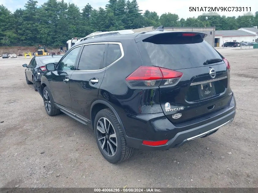 2019 Nissan Rogue Sl VIN: 5N1AT2MV9KC733111 Lot: 40066295