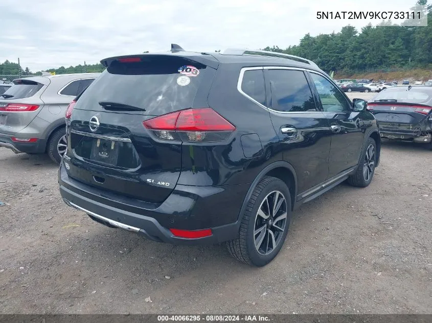 2019 Nissan Rogue Sl VIN: 5N1AT2MV9KC733111 Lot: 40066295