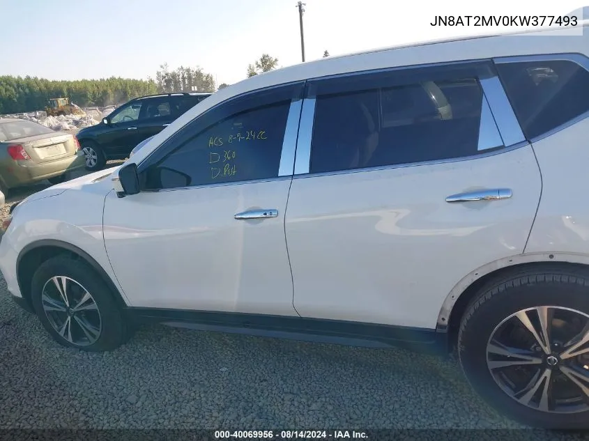 2019 Nissan Rogue Sv VIN: JN8AT2MV0KW377493 Lot: 40069956