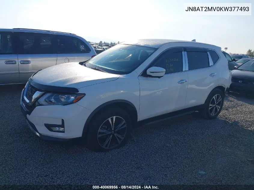 2019 Nissan Rogue Sv VIN: JN8AT2MV0KW377493 Lot: 40069956