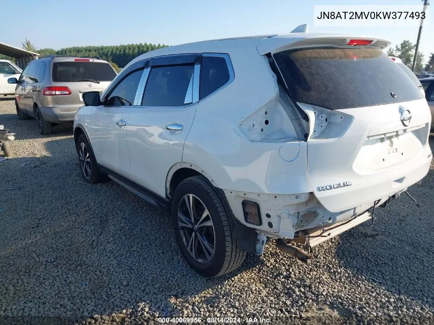 JN8AT2MV0KW377493 2019 Nissan Rogue Sv