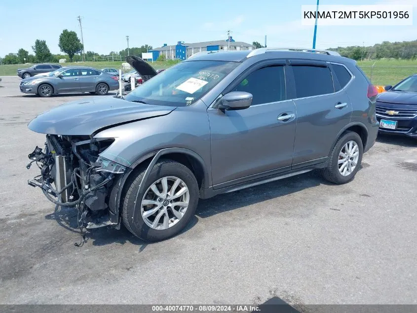 2019 Nissan Rogue S/Sv VIN: KNMAT2MT5KP501956 Lot: 40074770