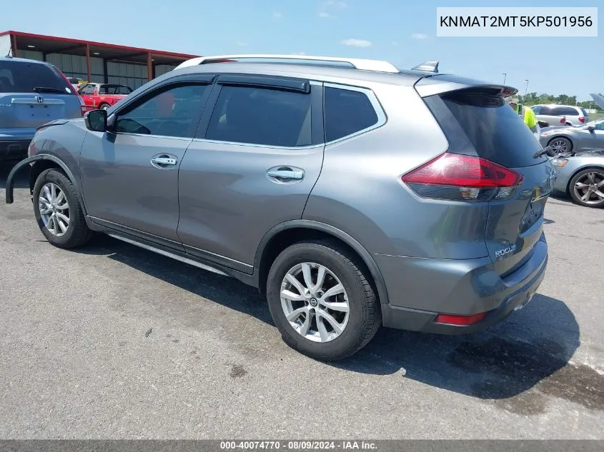 2019 Nissan Rogue S/Sv VIN: KNMAT2MT5KP501956 Lot: 40074770