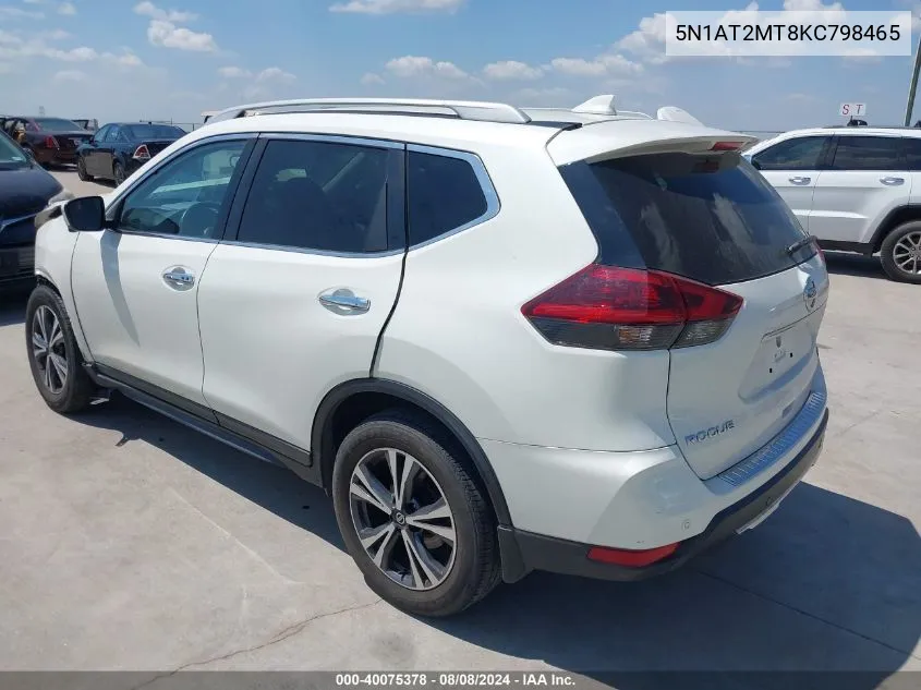 2019 Nissan Rogue Sv VIN: 5N1AT2MT8KC798465 Lot: 40075378