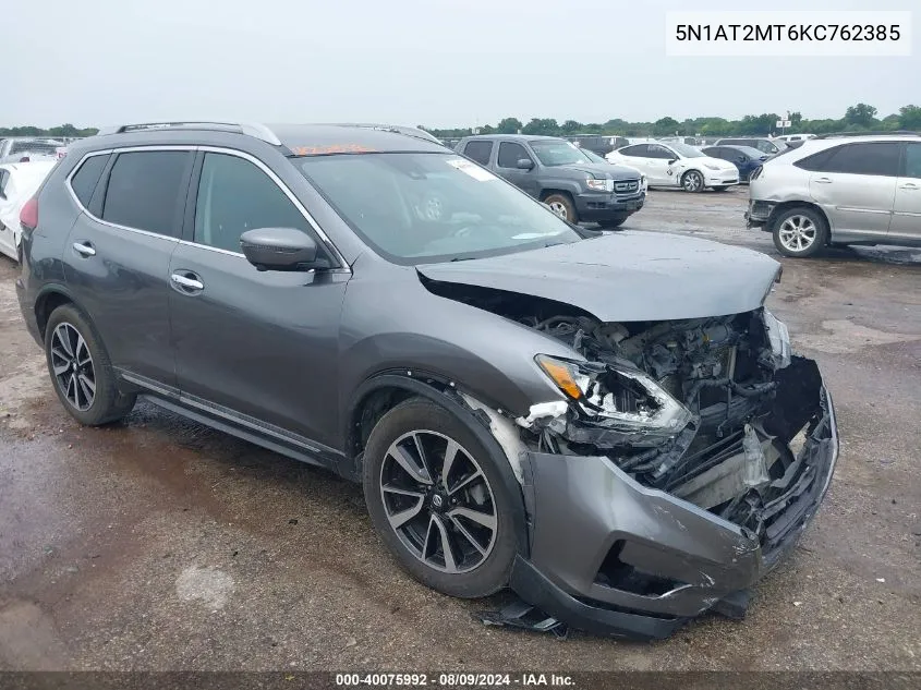 2019 Nissan Rogue Sl VIN: 5N1AT2MT6KC762385 Lot: 40075992