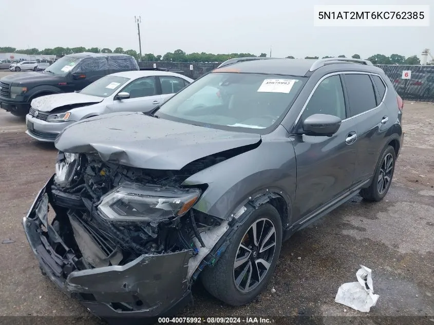 2019 Nissan Rogue Sl VIN: 5N1AT2MT6KC762385 Lot: 40075992