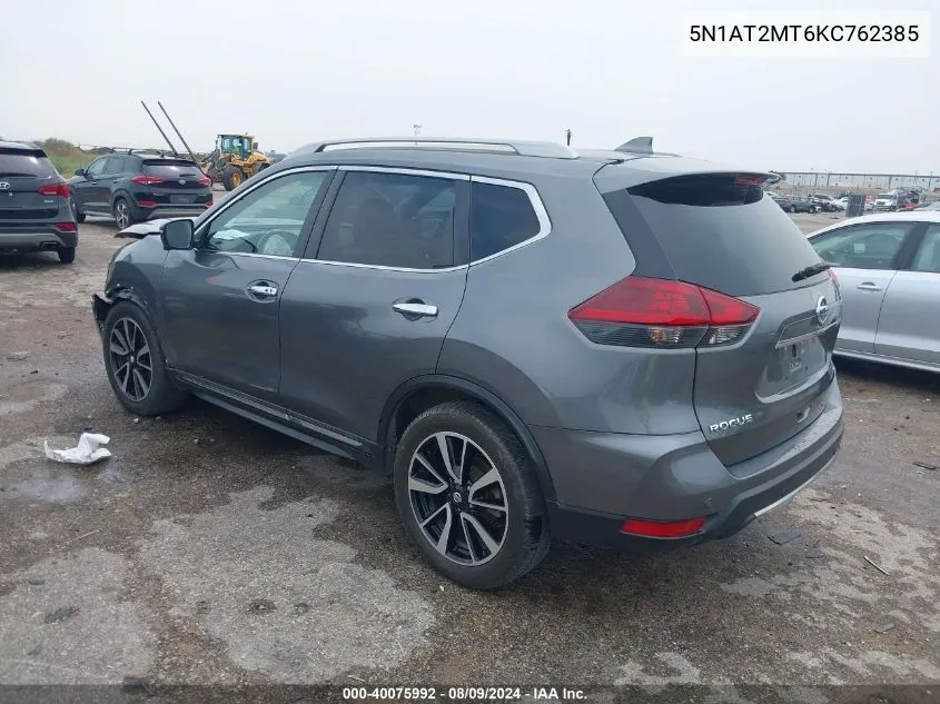 2019 Nissan Rogue Sl VIN: 5N1AT2MT6KC762385 Lot: 40075992