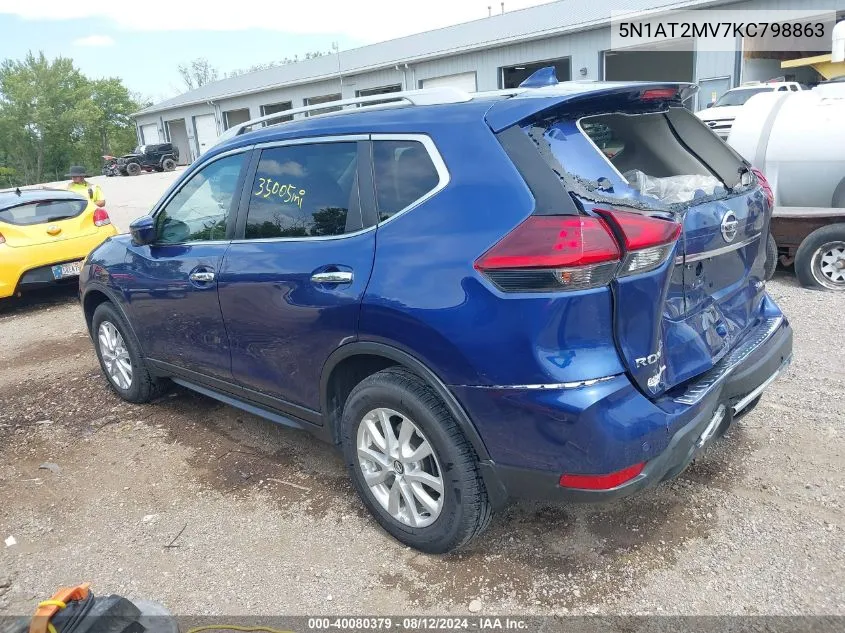 2019 Nissan Rogue Sv VIN: 5N1AT2MV7KC798863 Lot: 40080379