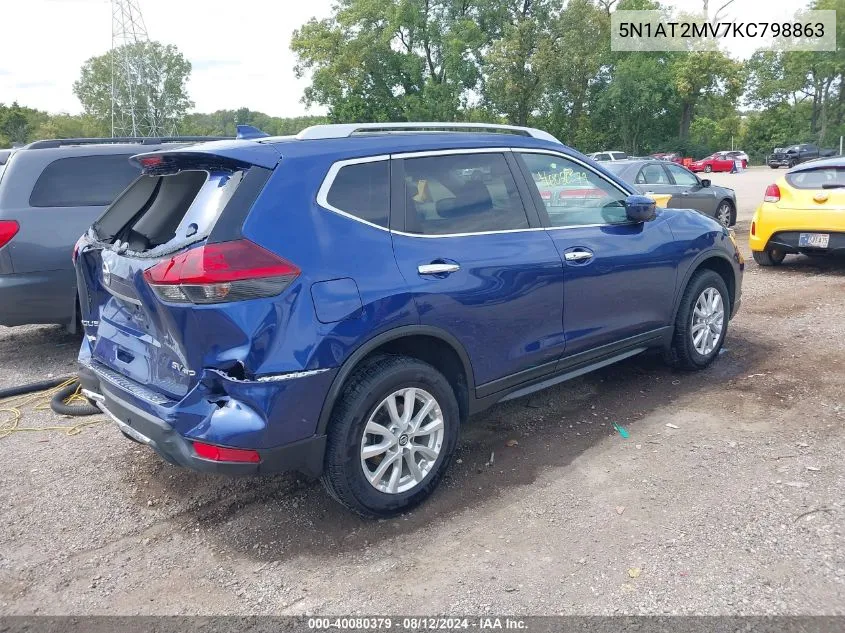 2019 Nissan Rogue Sv VIN: 5N1AT2MV7KC798863 Lot: 40080379