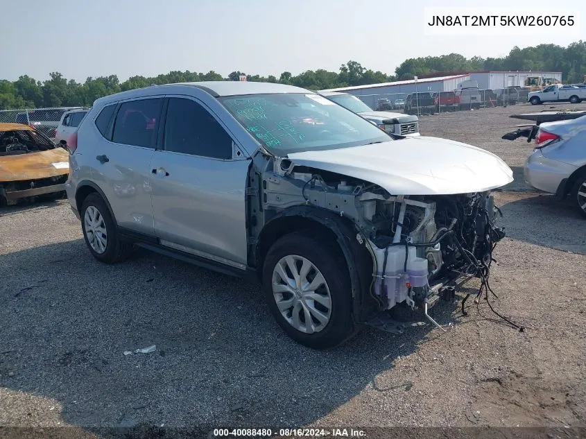 2019 Nissan Rogue S VIN: JN8AT2MT5KW260765 Lot: 40088480