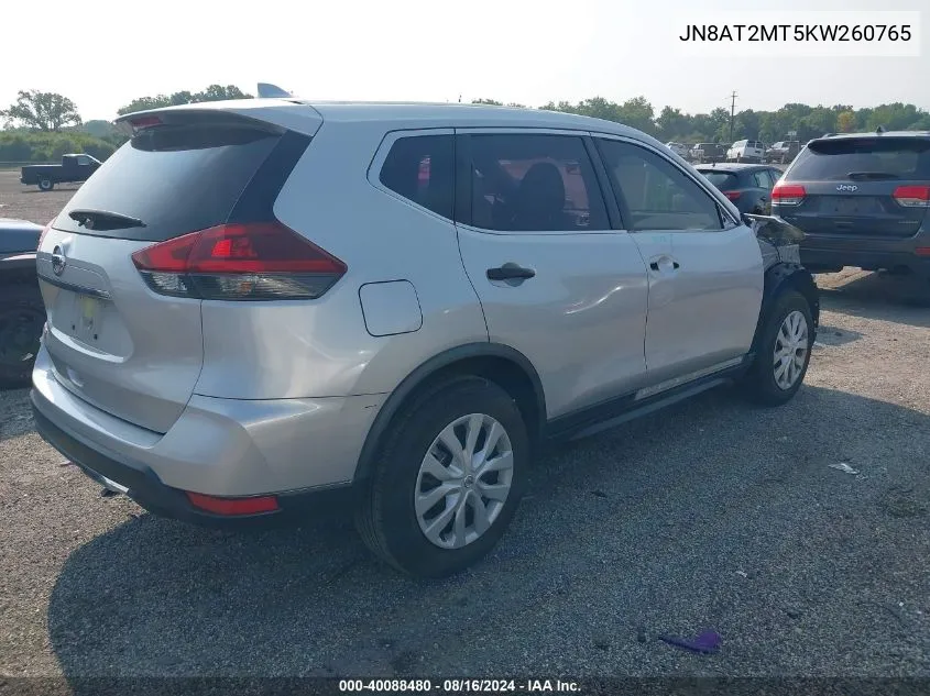 2019 Nissan Rogue S VIN: JN8AT2MT5KW260765 Lot: 40088480