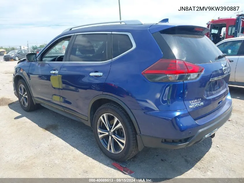 2019 Nissan Rogue Sv VIN: JN8AT2MV9KW390887 Lot: 40089513