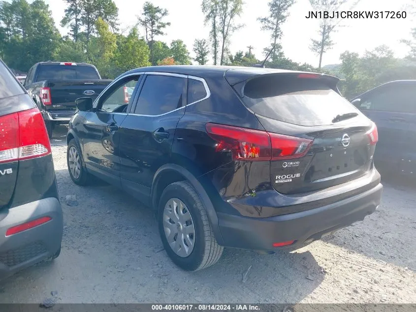 2019 Nissan Rogue Sport S VIN: JN1BJ1CR8KW317260 Lot: 40106017