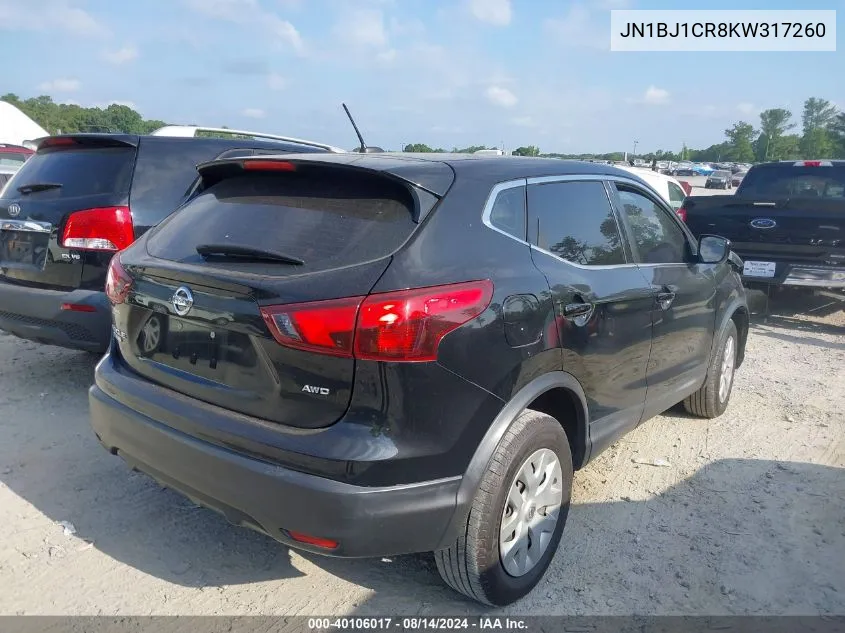 JN1BJ1CR8KW317260 2019 Nissan Rogue Sport S