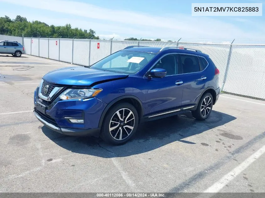 2019 Nissan Rogue Sl VIN: 5N1AT2MV7KC825883 Lot: 40112086