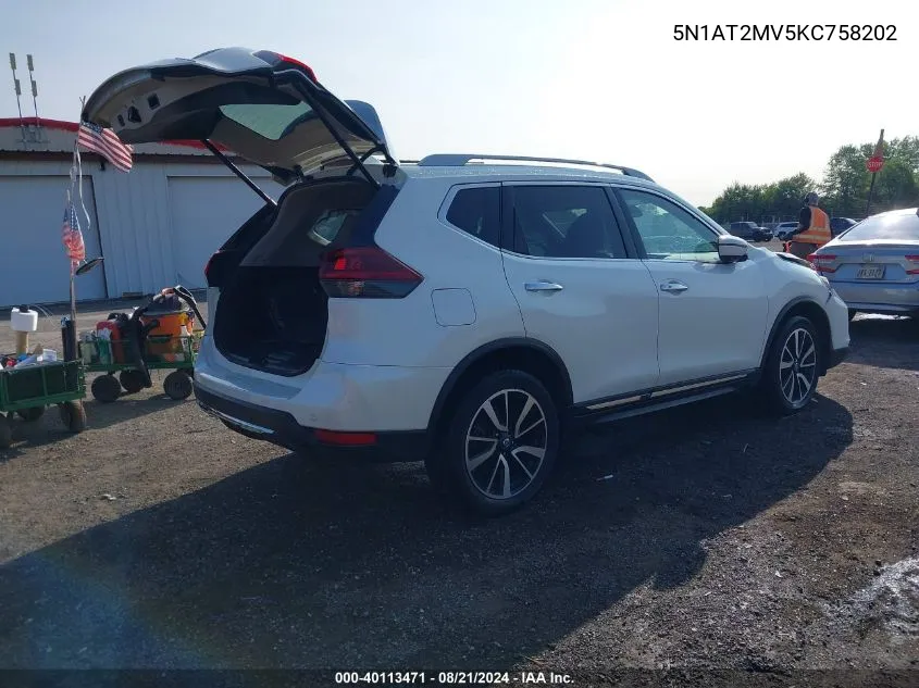 5N1AT2MV5KC758202 2019 Nissan Rogue Sl