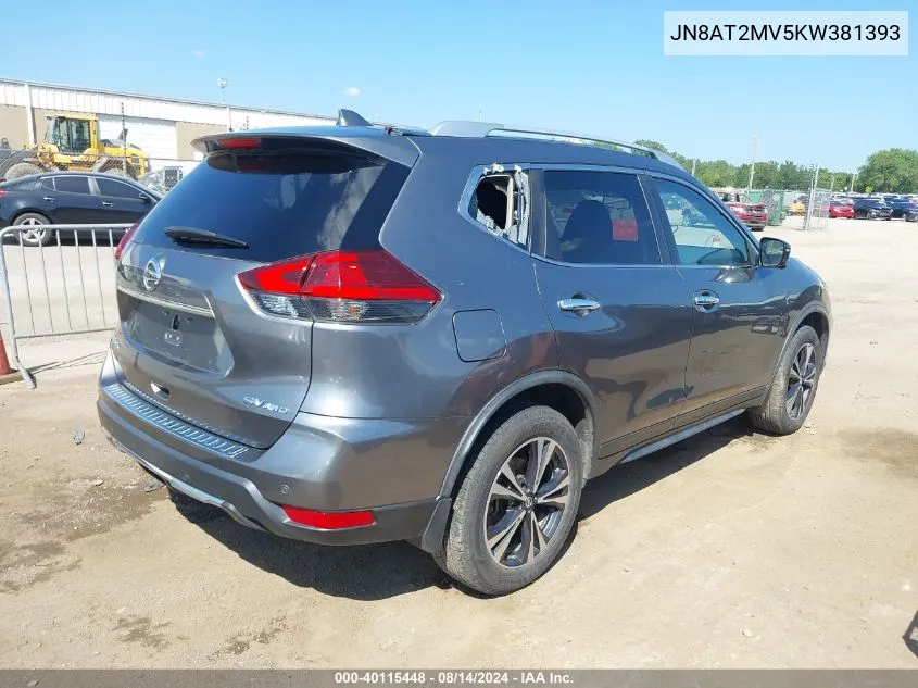 JN8AT2MV5KW381393 2019 Nissan Rogue Sv