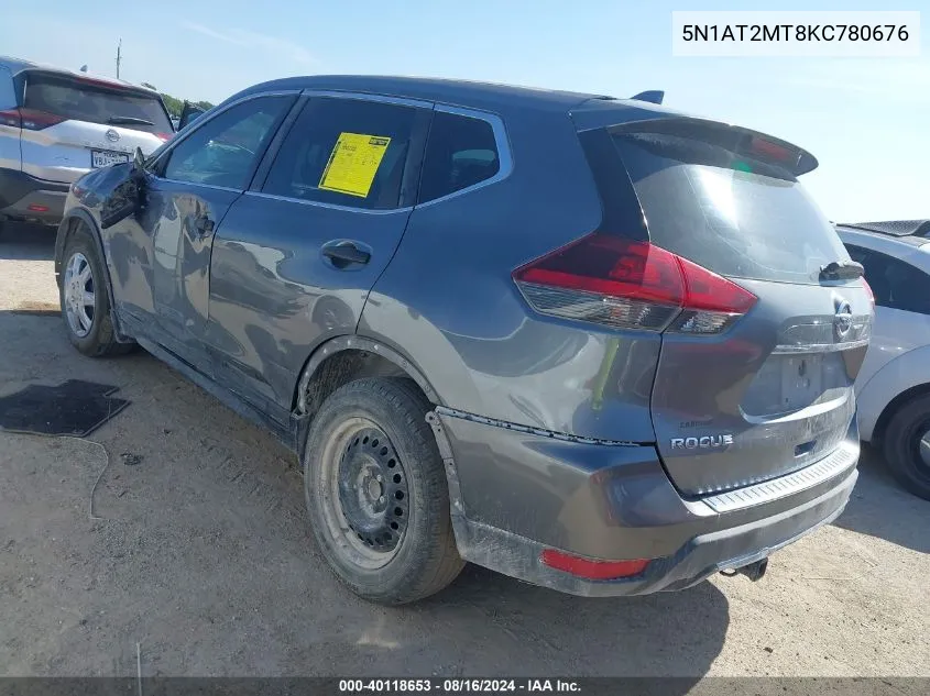 2019 Nissan Rogue S/Sl/Sv VIN: 5N1AT2MT8KC780676 Lot: 40118653