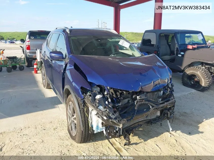 2019 Nissan Rogue Sv VIN: JN8AT2MV3KW383434 Lot: 40120225