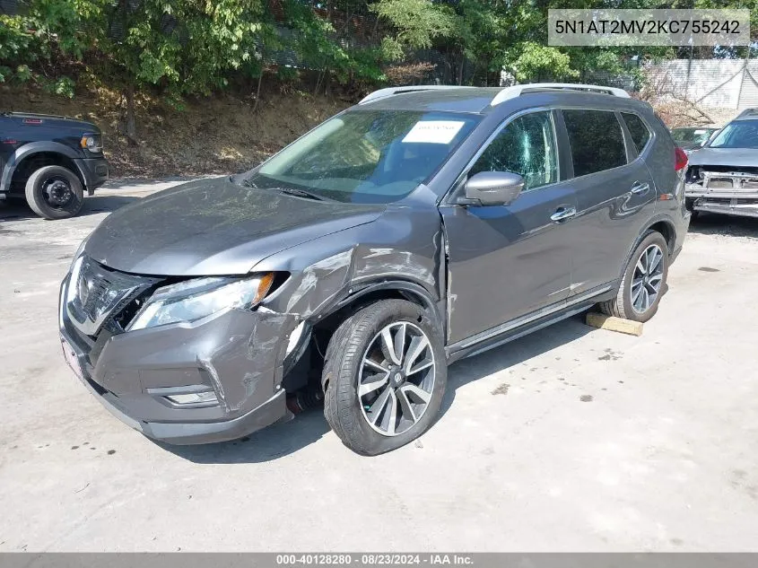 5N1AT2MV2KC755242 2019 Nissan Rogue Sl