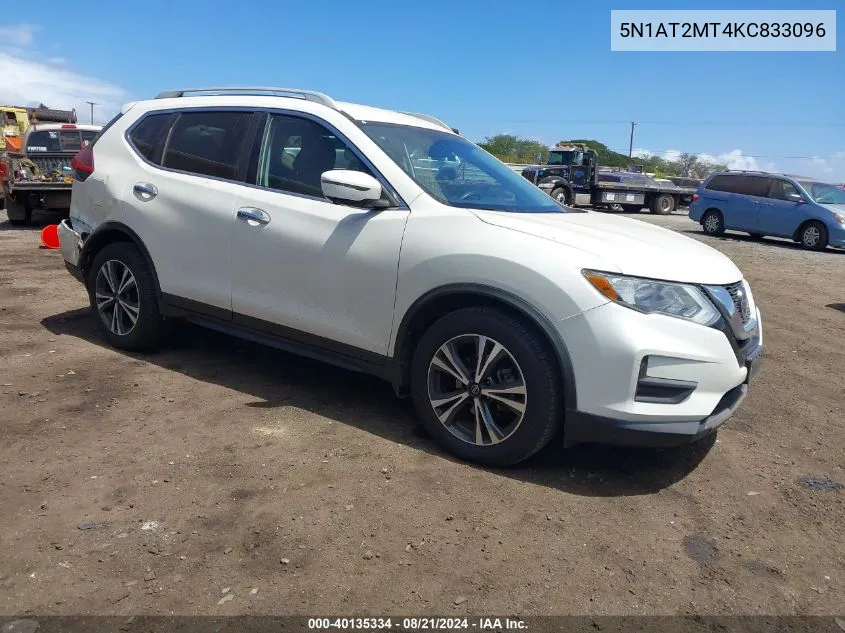 2019 Nissan Rogue Sv VIN: 5N1AT2MT4KC833096 Lot: 40135334