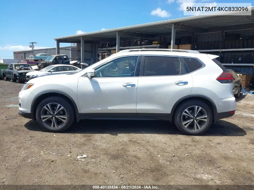 2019 Nissan Rogue Sv VIN: 5N1AT2MT4KC833096 Lot: 40135334