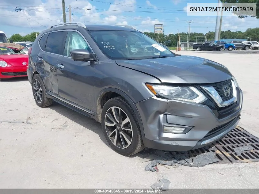 2019 Nissan Rogue Sl VIN: 5N1AT2MT5KC803959 Lot: 40145645