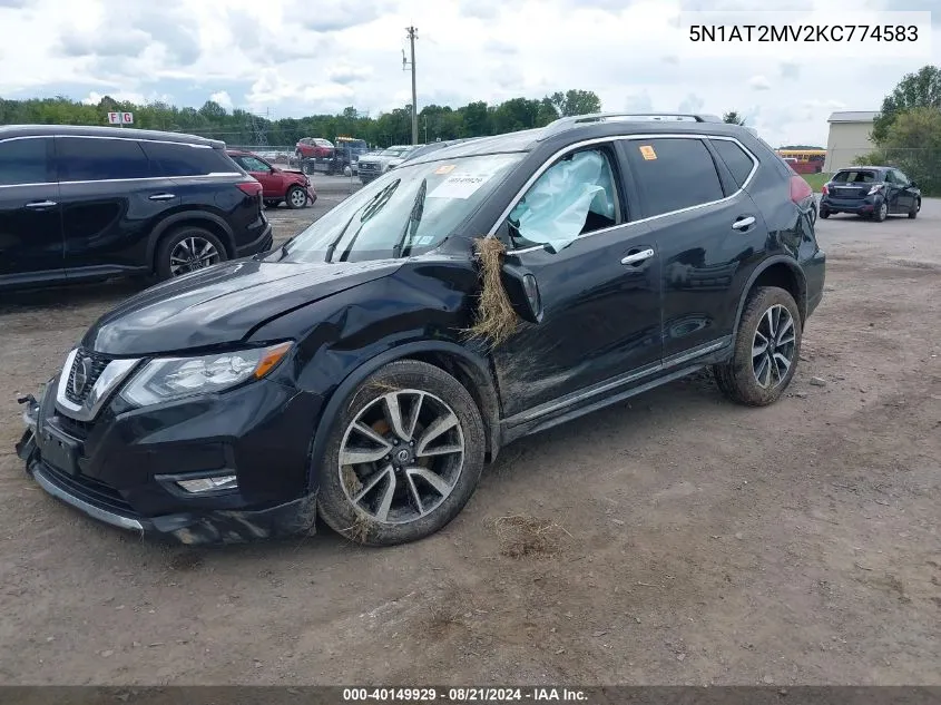 2019 Nissan Rogue Sl VIN: 5N1AT2MV2KC774583 Lot: 40149929