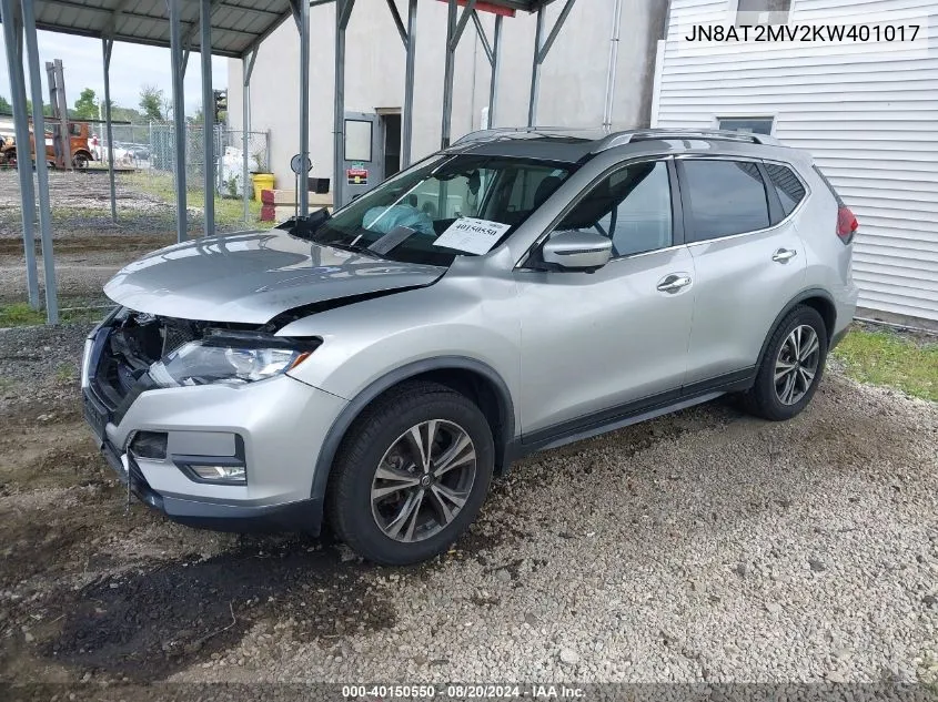 JN8AT2MV2KW401017 2019 Nissan Rogue Sv