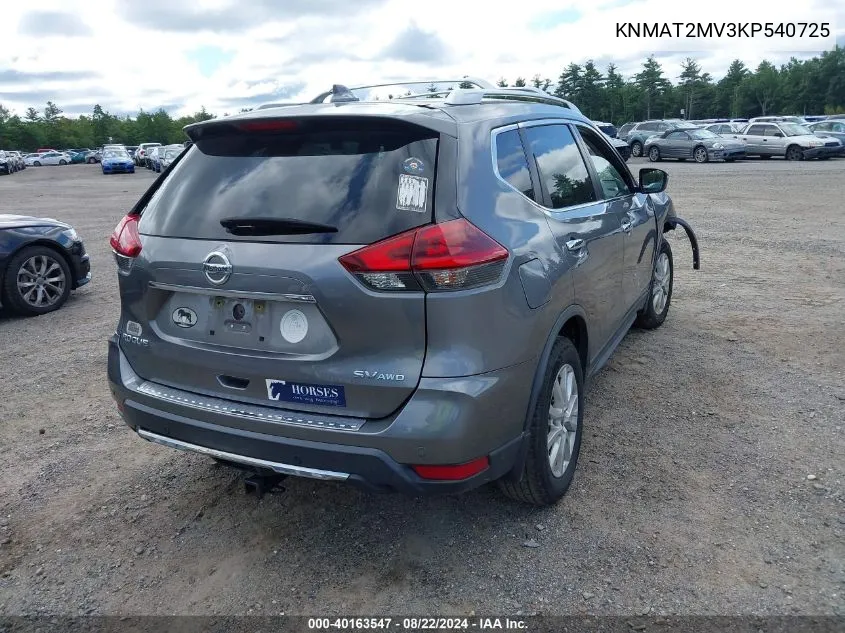 KNMAT2MV3KP540725 2019 Nissan Rogue Sv